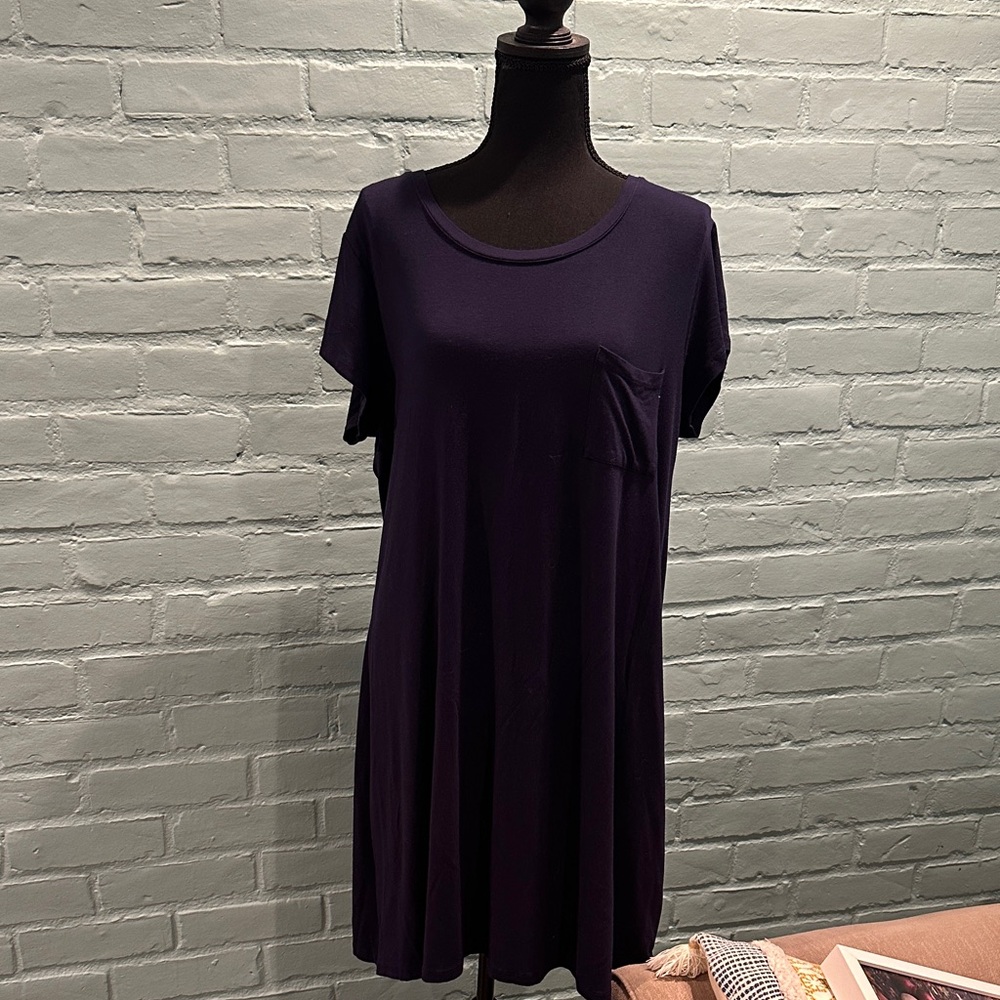 Mi Dark Blue Short Sleeve Women's Tee Dress